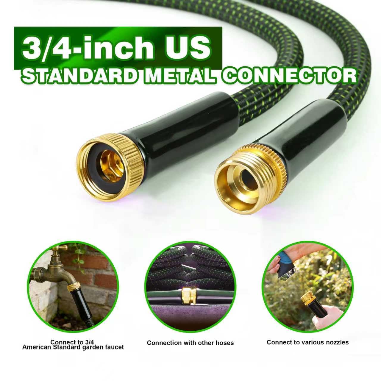Torioweg Garden Hose 50ft - Lightweight Water Hose, with 10-Pattern Nozzle, Triple-Layer Construction, All-Weather Hose,Flexible and Anti-Kink, Durable for Watering, Outdoor Use