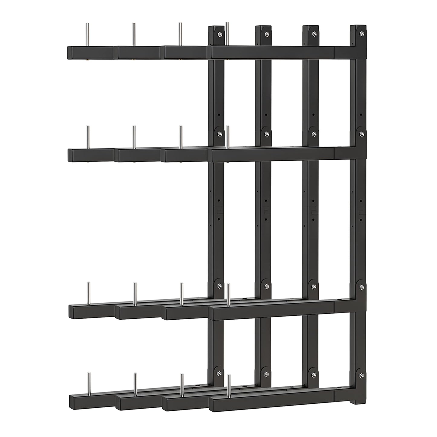 Olgsibb Lumber Storage Rack, Upgrade Cantilever Folding Lumber Rack Wall Mount, Metal 8 Level 32 Inch Plywood Scrap Wood Storage Rack