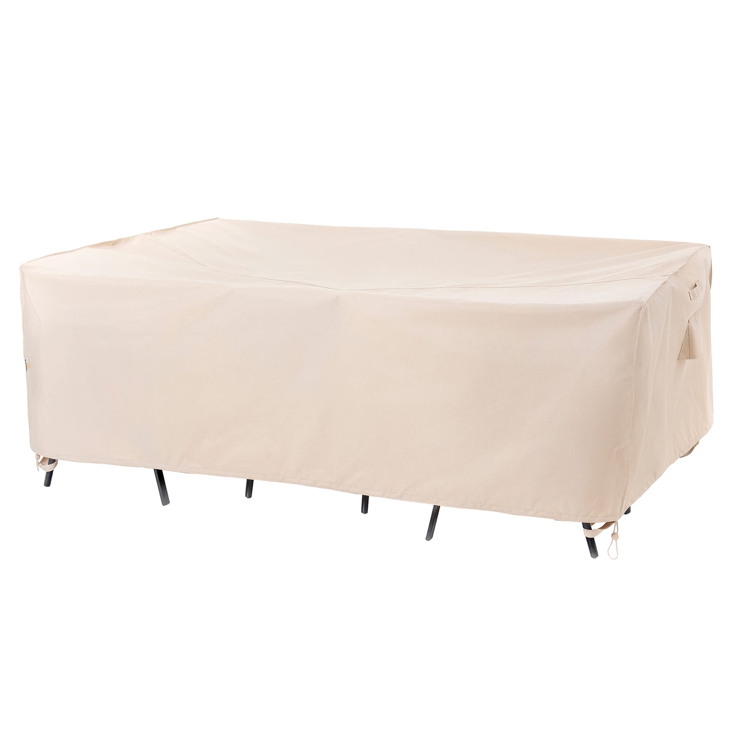 F&J Outdoors Patio Furniture Covers, Waterproof Anti-UV for Table and Chairs Set, Beige, 108"x82"