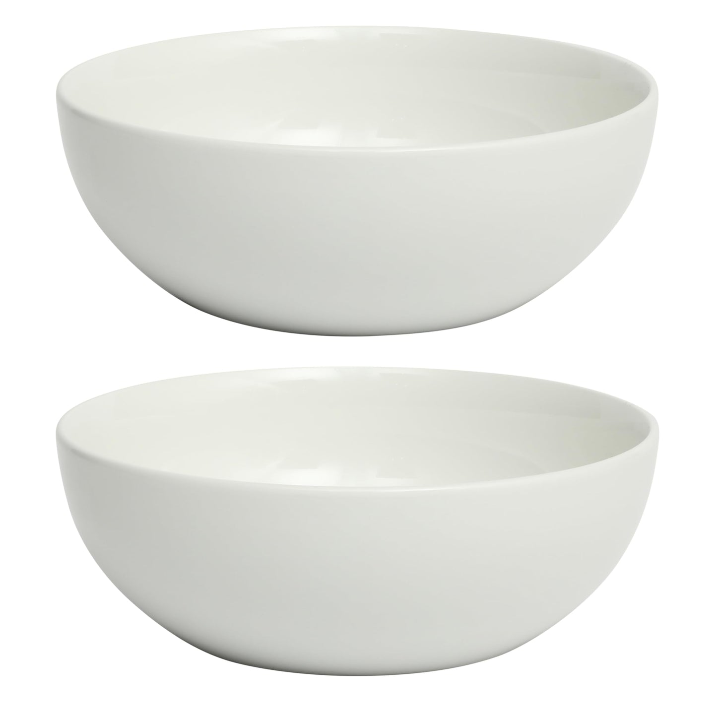 Gibson Home Extra Large Serving Bowls Set of 2-100 oz 10-Inch White Porcelain Salad Bowl Set, Stackable Ceramic Kitchen Bowls, Dishwasher & Microwave Safe