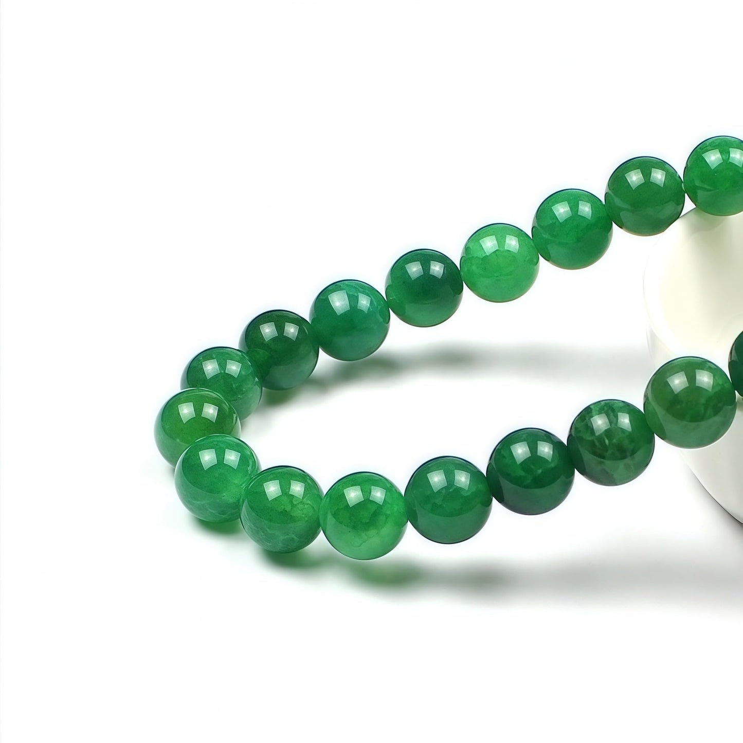 MJDCB Natural Stone Beads 8mm 43pcs Round Green Dragon Vein Agate Loose Gemstone Bead Charms for Jewelry Making Bracelet Necklace Earring Pendant