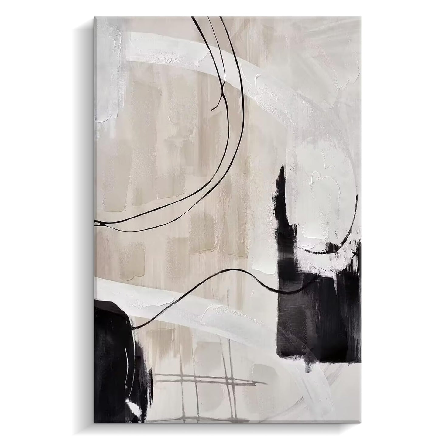 Creoate Abstract Canvas Wall Art, Hand Painted Textured Painting Artwork for Living room, Bedroom 31.5x47.2 Inch