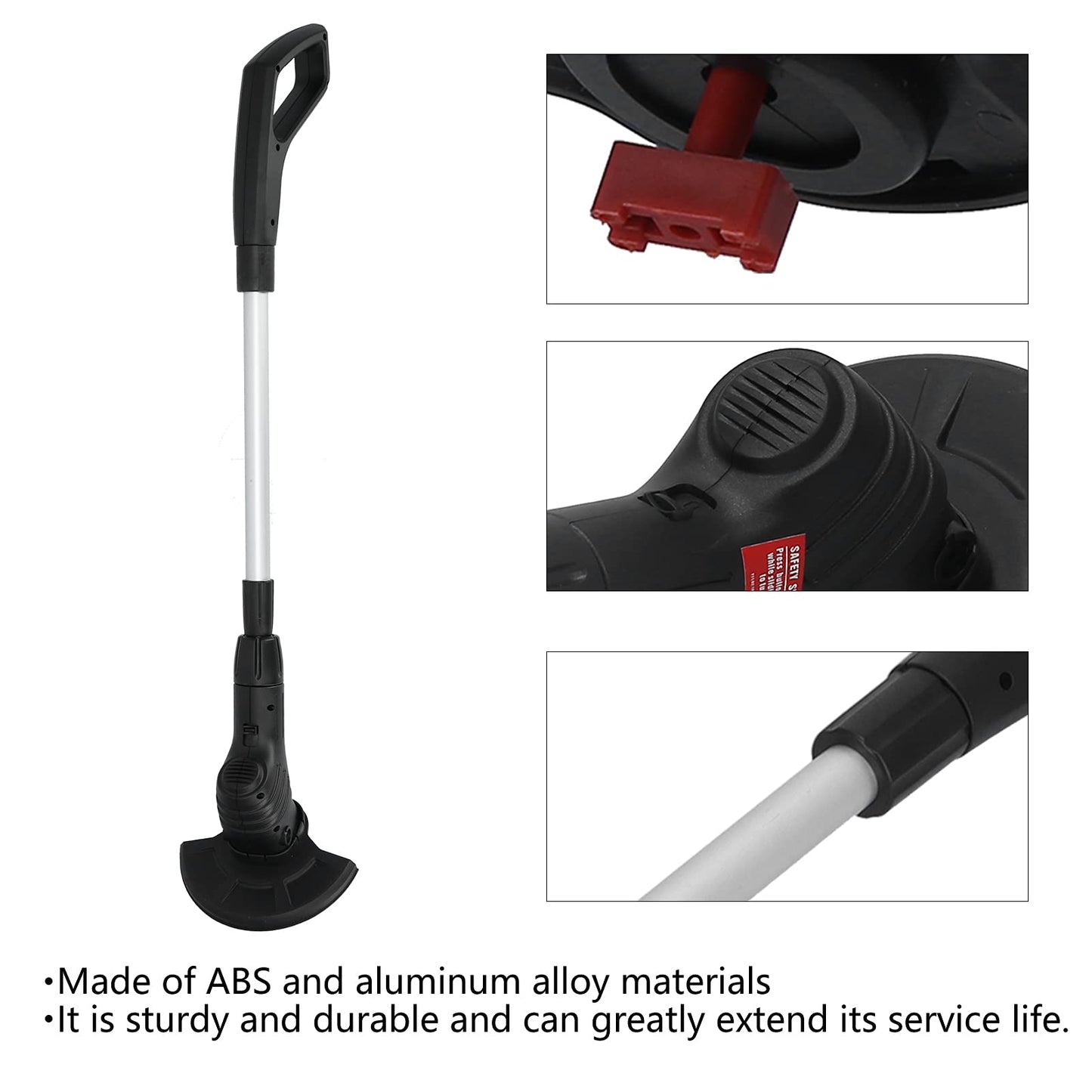 Electric Weed Wacker Cordless Stringless Electric Lawn Mower Handheld Long Battery Life Household Cordless Small USB Rechargeable Field Mower with 20 Replace Blades for Yard Garden