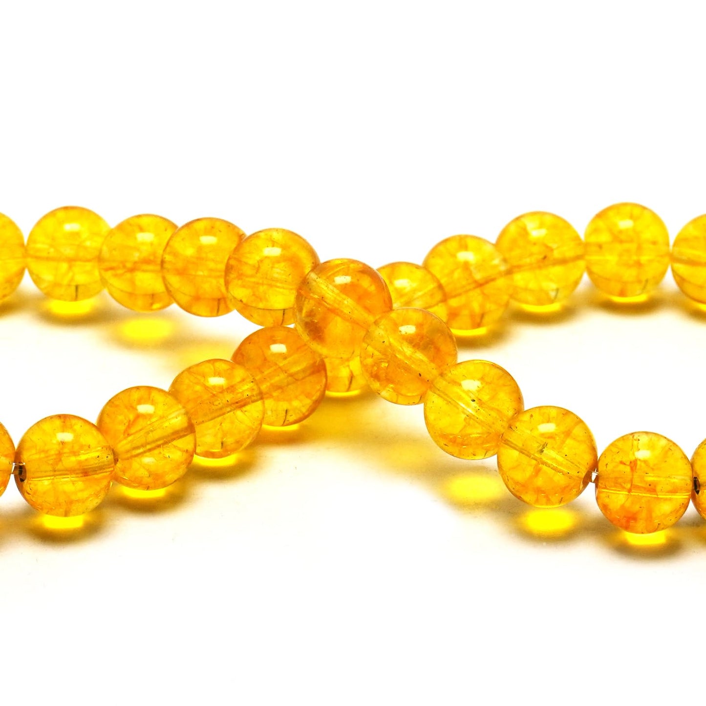 DIQIO Yellow Crack Citrine Beads for Jewelry Making - 6mm Crystal Beads Gemstone Beads for Bracelets, Stone Round Loose Beads(58-60pcs, 6mm, Citrine)