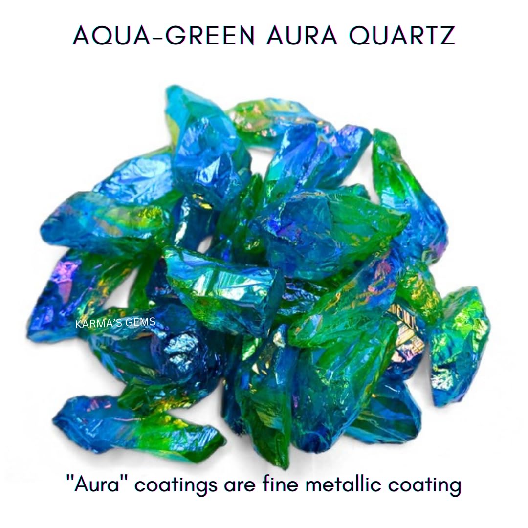 Crystals, Rocks, Jade, Crystals and Healing Stones, Witchcraft Supplies, Healing Crystals, Stones, Healing Stones, Rock Collection, Agate, Raw Stones (Aqua-Green Aura Quartz, 2 Pcs)