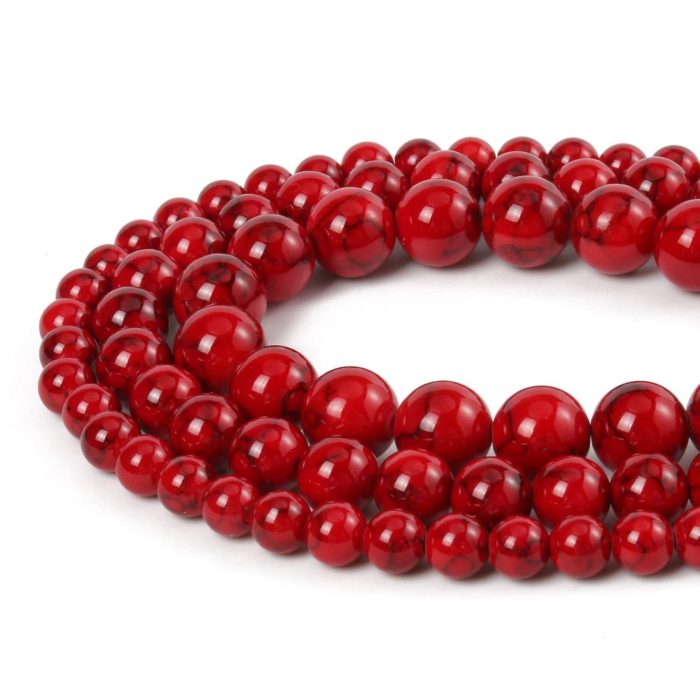 8mm Red Beads for Bracelets Turquoise Beads, Natural Stone Beads Gemstone Beads for Jewelry Making,DIY Bracelet Necklace About 45pcs