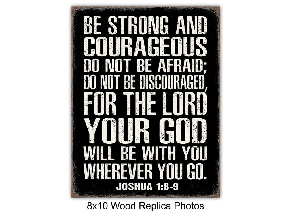 Christian Wall Art - Religious Wall Decor- Christian Gifts for Men - Motivational Quotes Scripture - Man cave Decor - Positive Quotes Wall Art - Inspirational Office Décor Print
