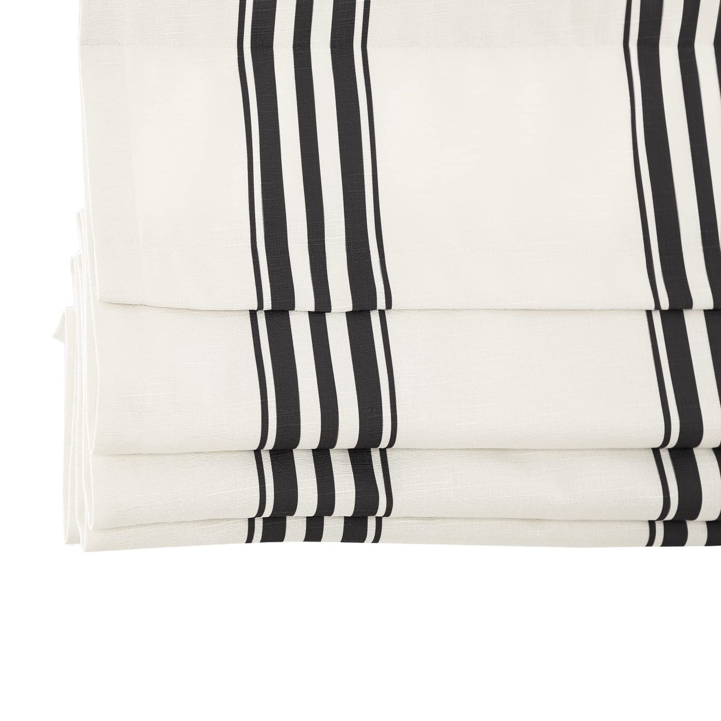 Cordless Roman Shades, Black Stripe Premium Blackout Roman Window Shades, Custom Washable Fabric Roman Shades for Windows, Doors, French Doors, Kitchen Windows (1 Piece)