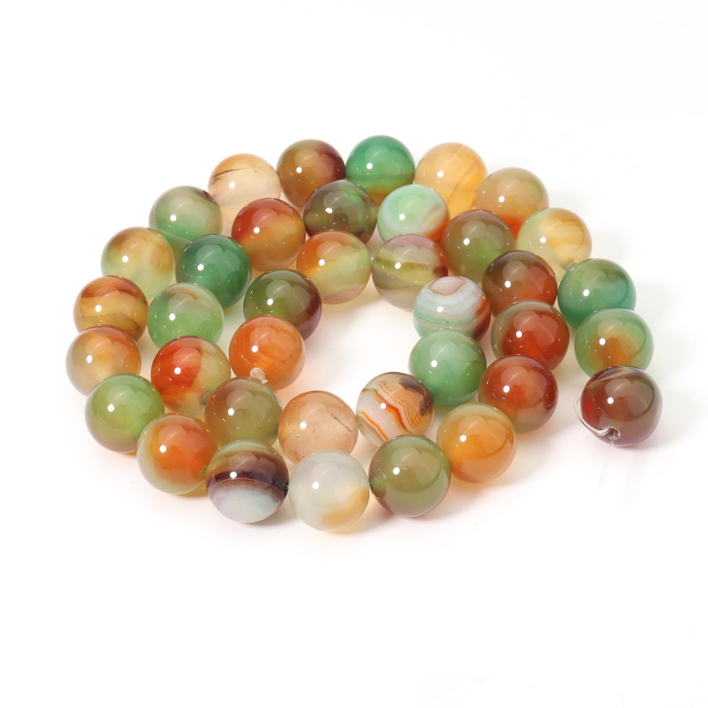 Siomia 45pcs 8mm Natural Peacock Agate Beads Energy Healing Crystal Round Loose Stone Beads for Jewelry Making, DIY Bracelets Necklaces