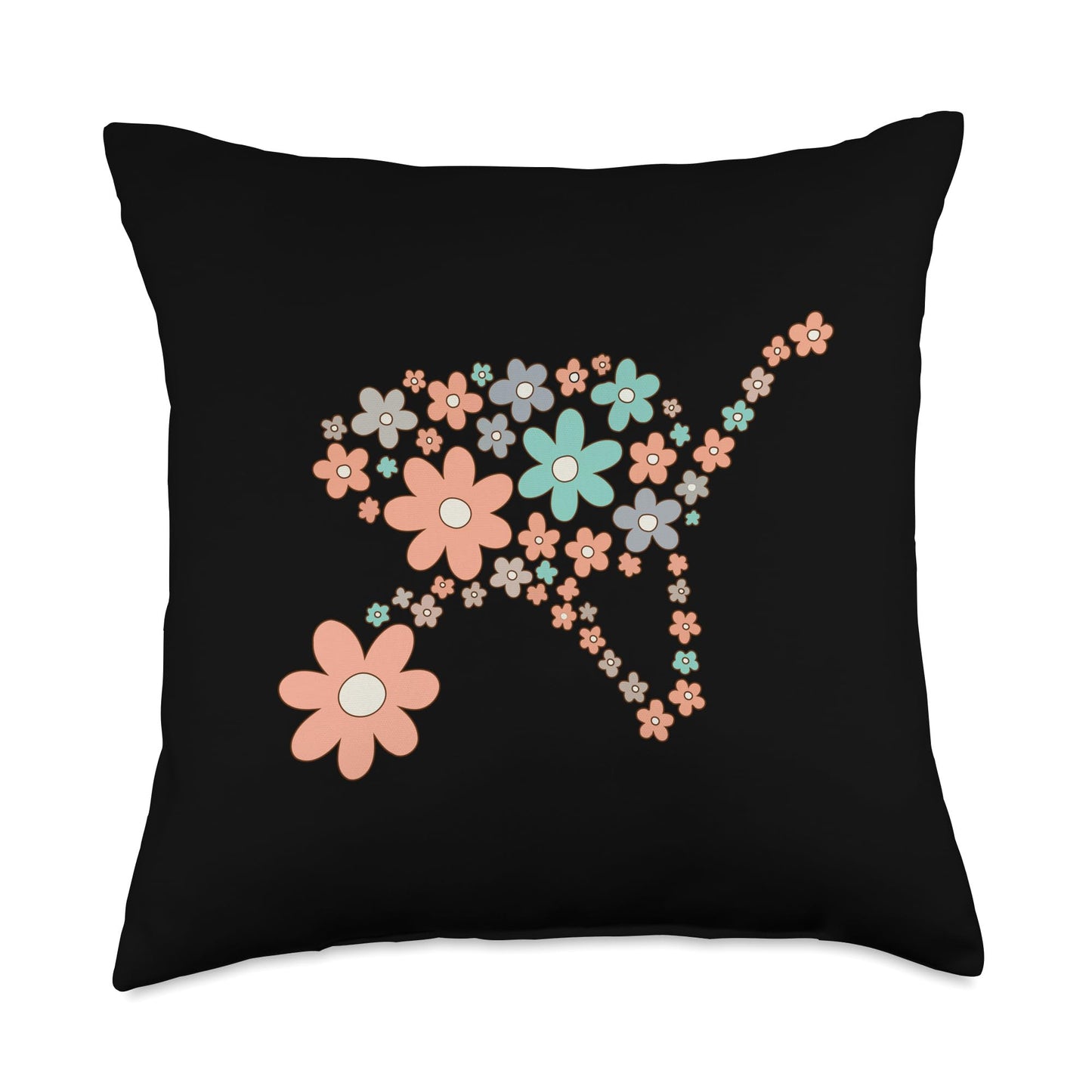 Floral Gardening Wheelbarrow Flower Farm Pattern Gardener Throw Pillow