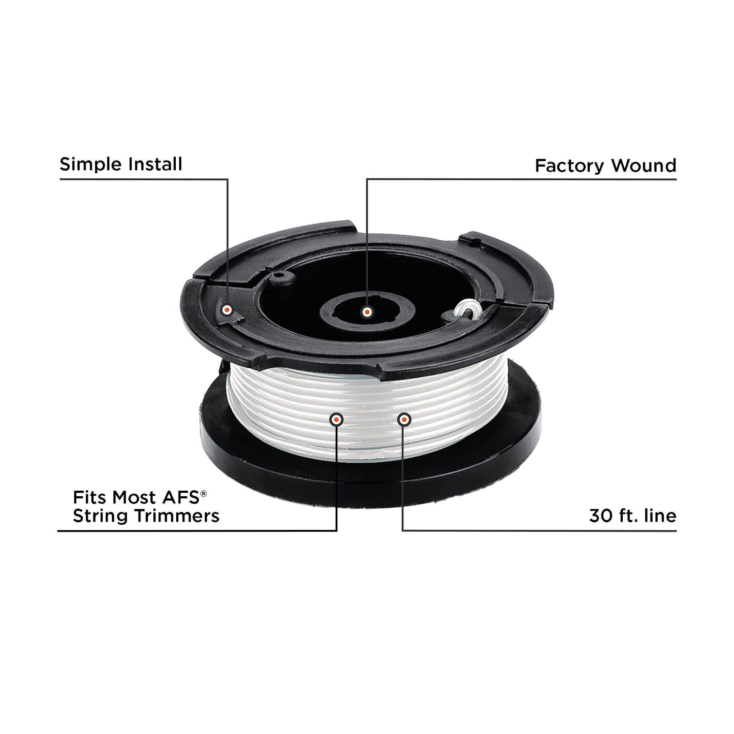 BLACK+DECKER Weed Eater String, Genuine OEM Authentic Trimmer Line, 3-Pack, 30-Feet of Replacement Spool, 0.065-Inch Diameter (AF1003ZP)