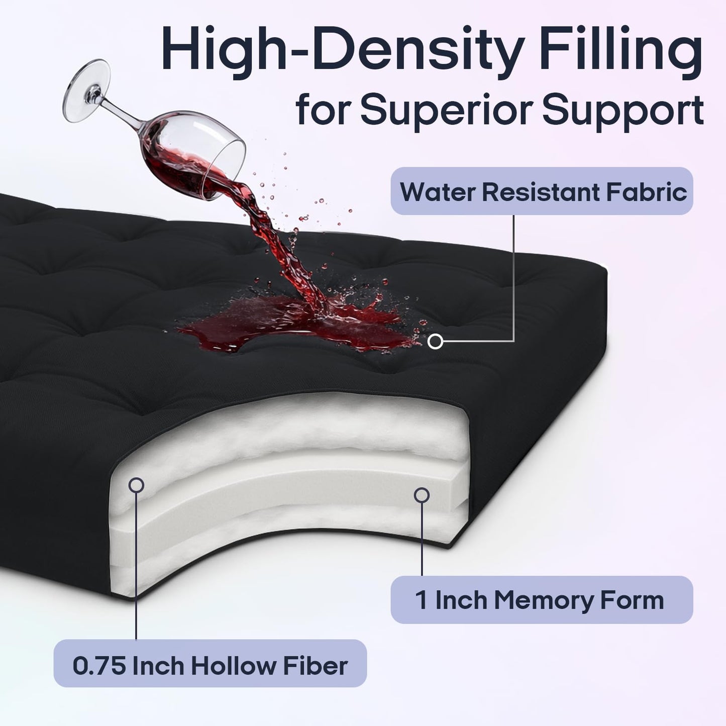 Syrinx Water Resistant Japanese Futon Mattress, King Size 80"x76", 2.5 Inch Thick Japanese Floor Mattress Tatami Mat, Foldable Floor Bed Sleeping Pad for Dormitory Guest Room Camping