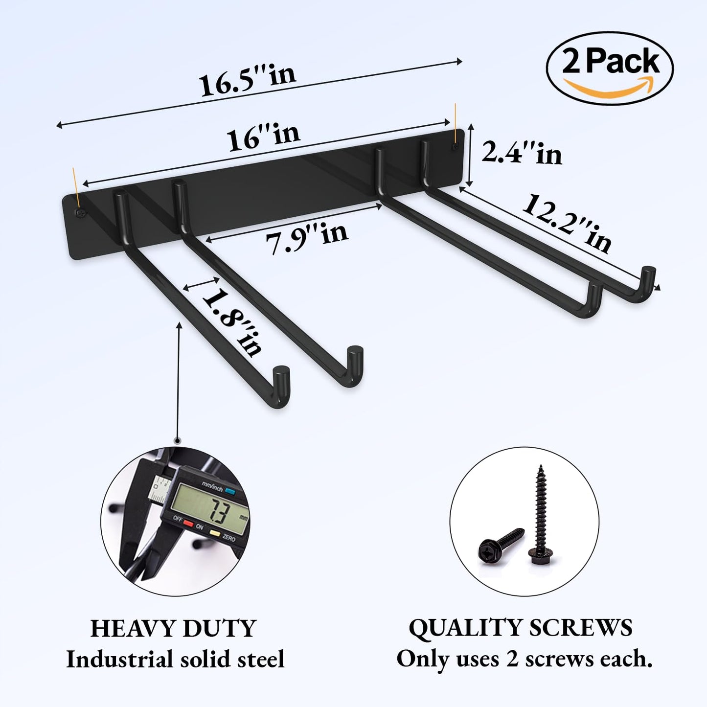 MOOMSINE Folding Chair Storage Rack for Garage, 2-Pack Heavy Duty Wall Mount Garden Tool Organizer, Utility Hooks for Lawn, Beach & Camping Chairs, Max Load 240 lbs