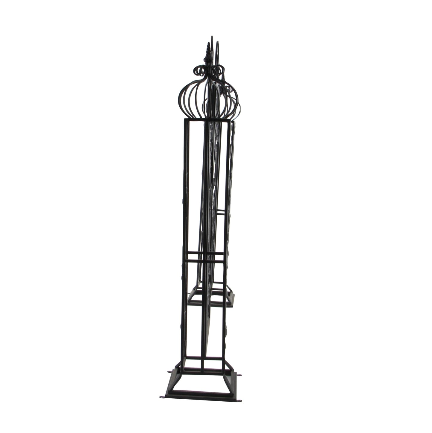 Deco 79 Metal Indoor Outdoor Scrollwork Arched Gate Garden Arbor with Vines and Latch Lock Closure, 70" x 15" x 65", Black