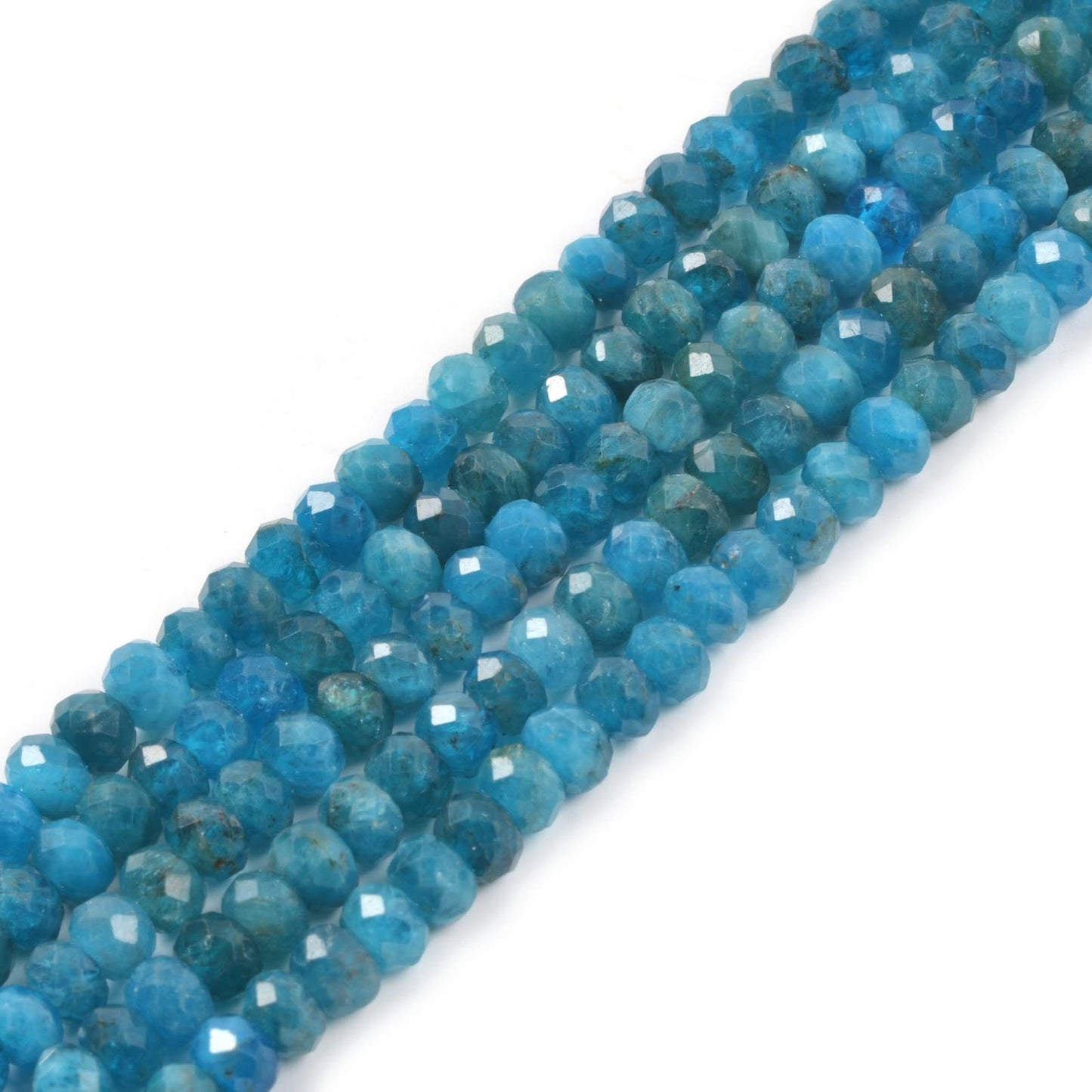 6mm Natural Apatite Faceted Rondelle Loose Beads Jewelry Making DIY Bead 16 Inch