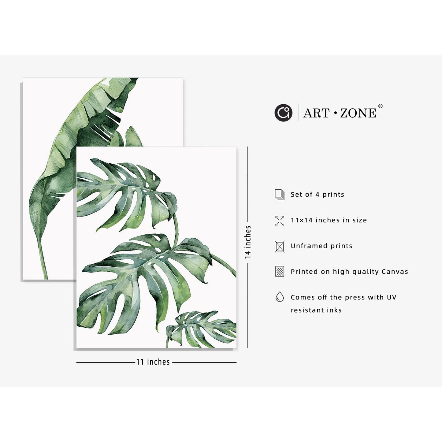 Botanical Prints Poster Wall Art Decor for Living Room, 11x14 Canvas Prints Poster Unframed Set of 4, Boho Wall Print Plant Posters Aesthetic