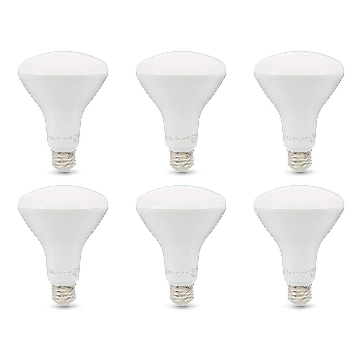 Amazon Basics BR30 LED Light Bulbs, 65W Equivalent, 11W Energy Efficient, E26 Standard Base, Soft White 2700K, Dimmable, 10,000 Hour Lifetime, 6-Pack
