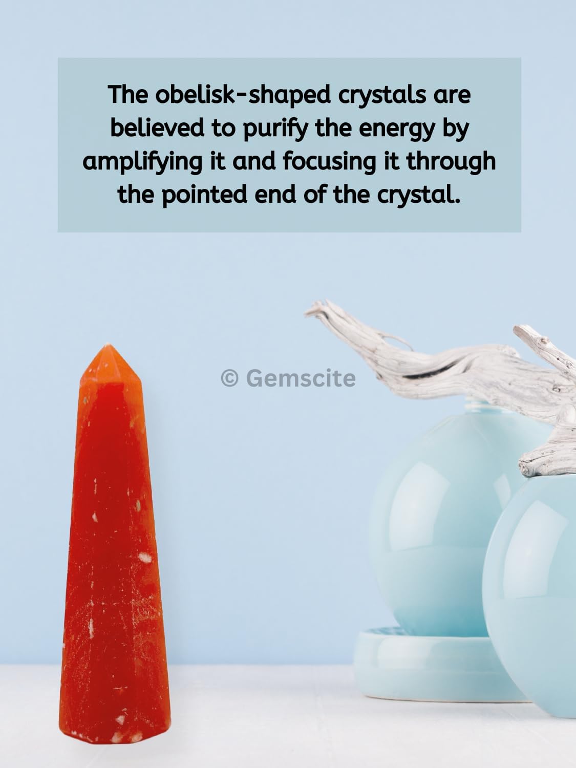WholesaleGemShop 3 Inch (70 mm) Gemstones Orange Calcite Obelisk Tower Jumbo Facet Aura Rock Crystal Natural Polished Earth Wand Spirit
