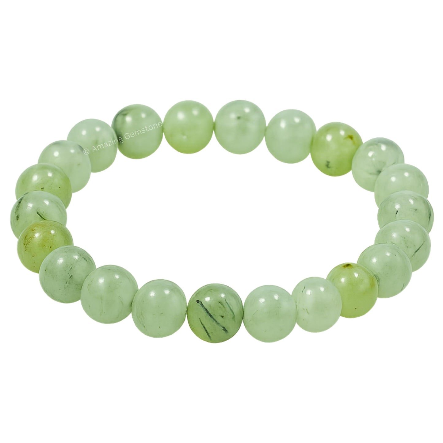 Amazing Gemstone Crystal Bracelet for Women Men's Gifts - Protection Healing Crystal Bracelet - 8mm Gemstone Beaded Stretchable Bracelet Pulseras Para Hombres Mujer Stocking Stuffers Mothers Day Gift (Prehnite)
