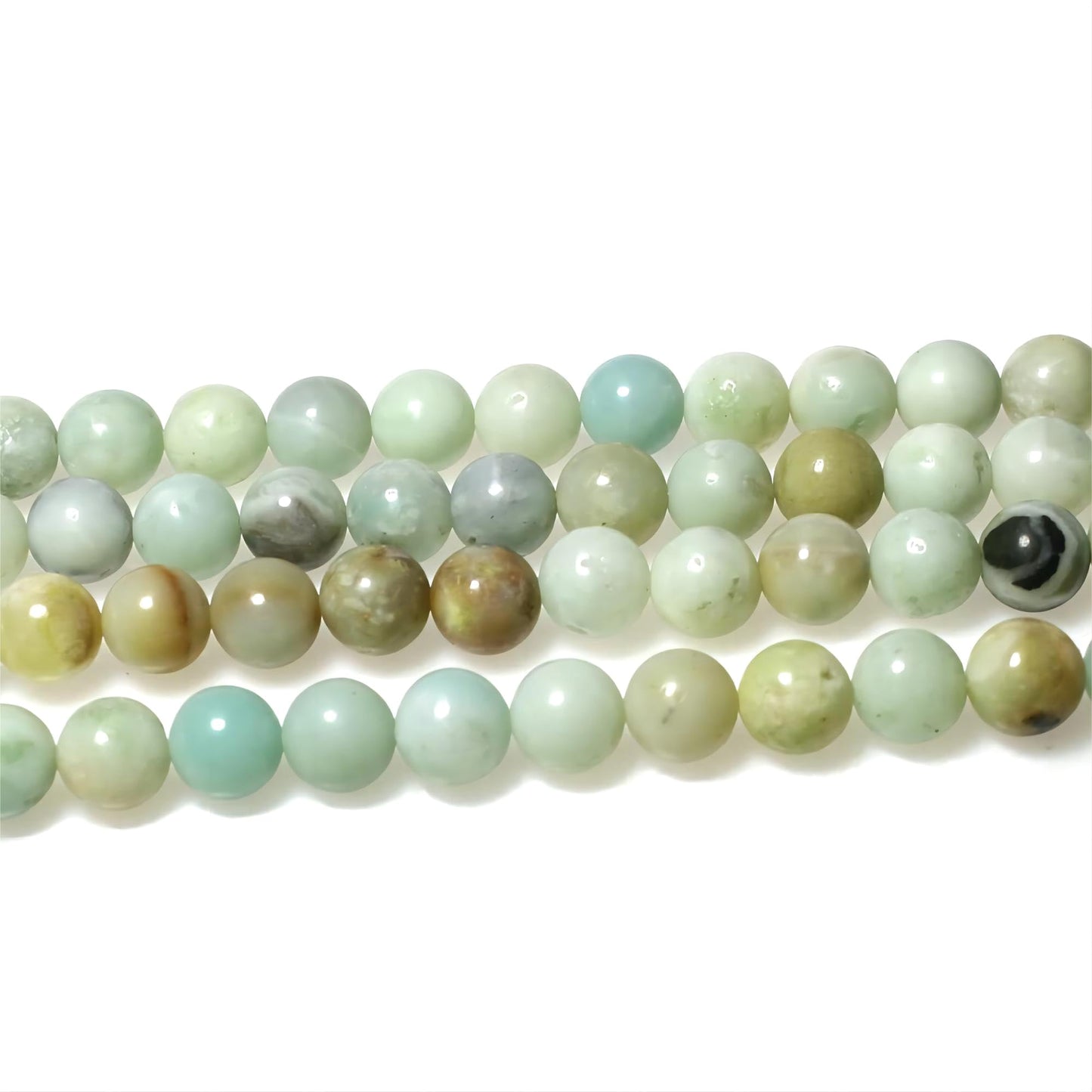 MJDCB Natural Stone Beads Multicolor Amazonite Round Loose Beads for Jewelry Making DIY Bracelet Necklace (6mm)