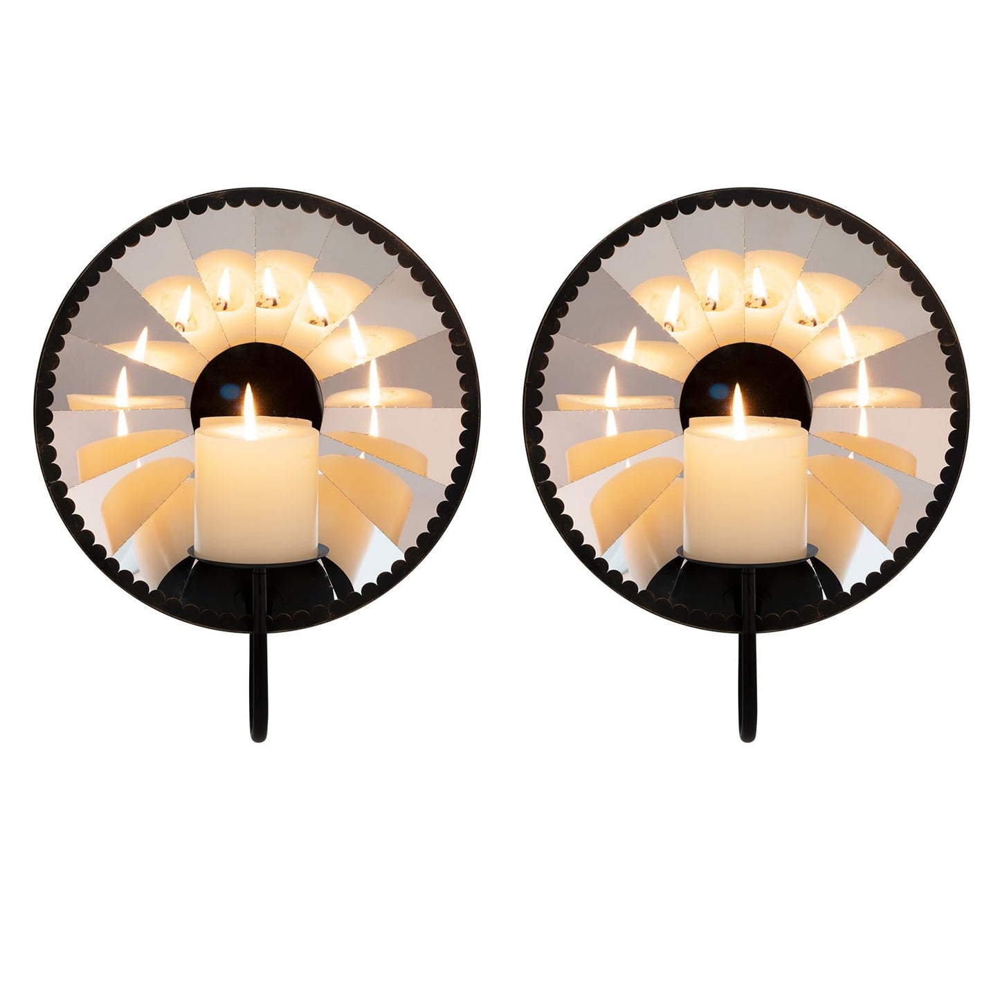 Woparty Candle Sconces,Wall Candle Holder Set of 2, Multi-Angle Light Reflection for Wall Decor Living Room，Dining Room 11.8" H x 10.8" W x 4.9" D