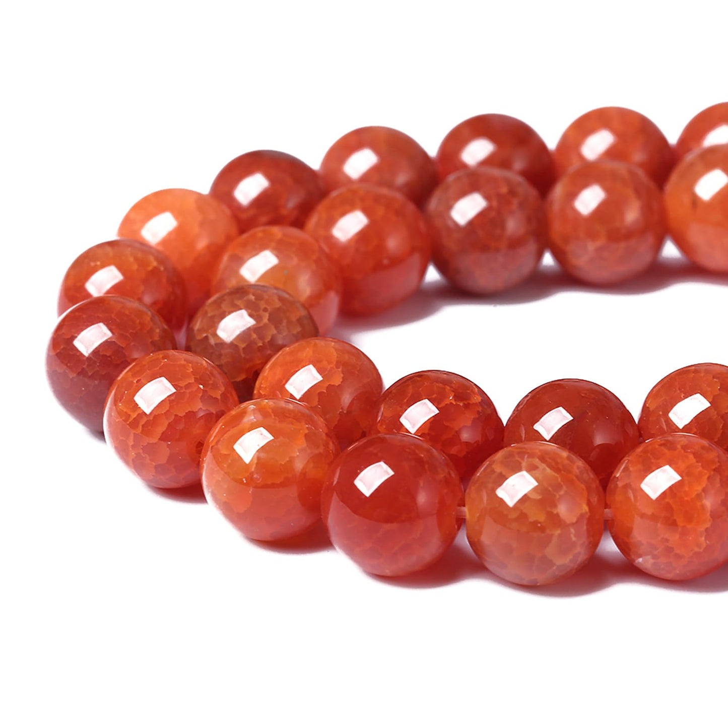 10mm 36pcs Natural Red Dragon Vein Agate Stone Beads for Jewelry Making Energy Healing Round Beads DIY Bracelet Necklace Accessories 15" (10mm, Red Dragon Vein Agate)