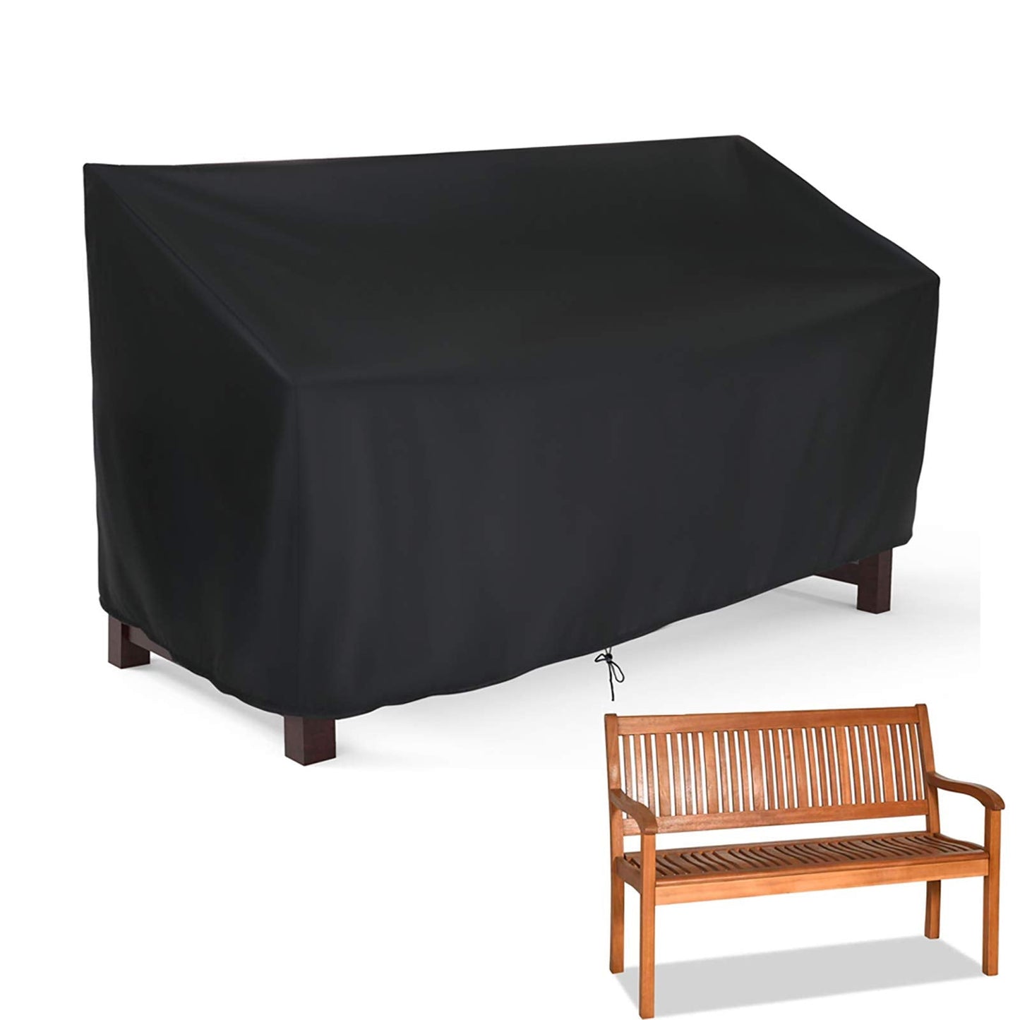 Hengme Outdoor Patio Bench Cover - 64 inch Covers for 3 Seat Outside Park Loveseat, Sofa, Glider & Furniture, Waterproof Patio Garden Bench Cover - 64 x 26 x 35 inch