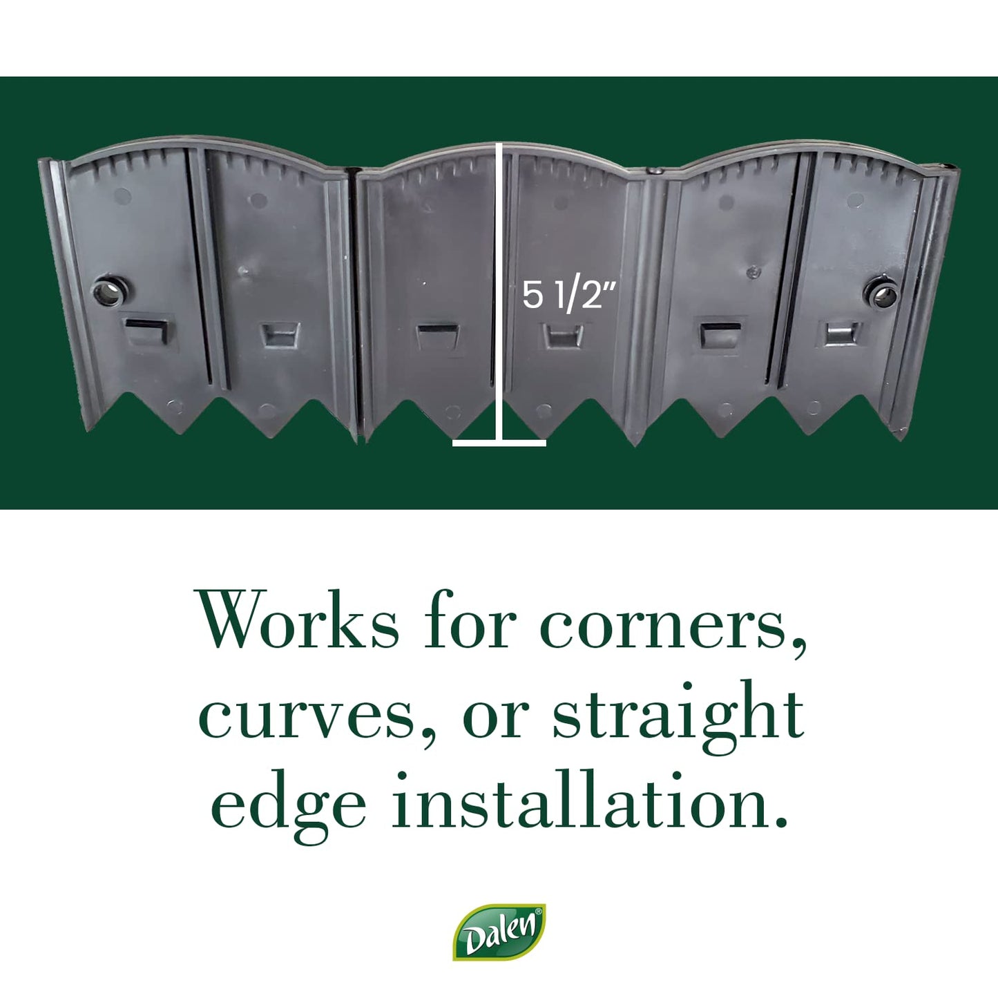 Dalen HammerEdge Pound in Edging - 16 Durable Interlocking Pieces -18 feet of Coverage - Made in USA - Easy to Install - 1 Pack