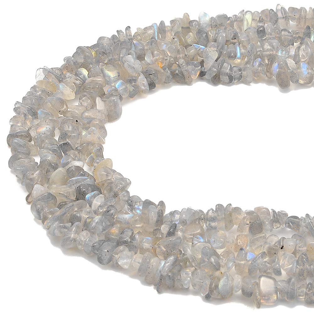 PLTbeads Gemstone Chips Natural Labradorite3-5mm Healing Crystals Waist Bracelets Necklace Kit Irregular Stone DIY Crafts Design Jewelry Making Approxi 32 inch