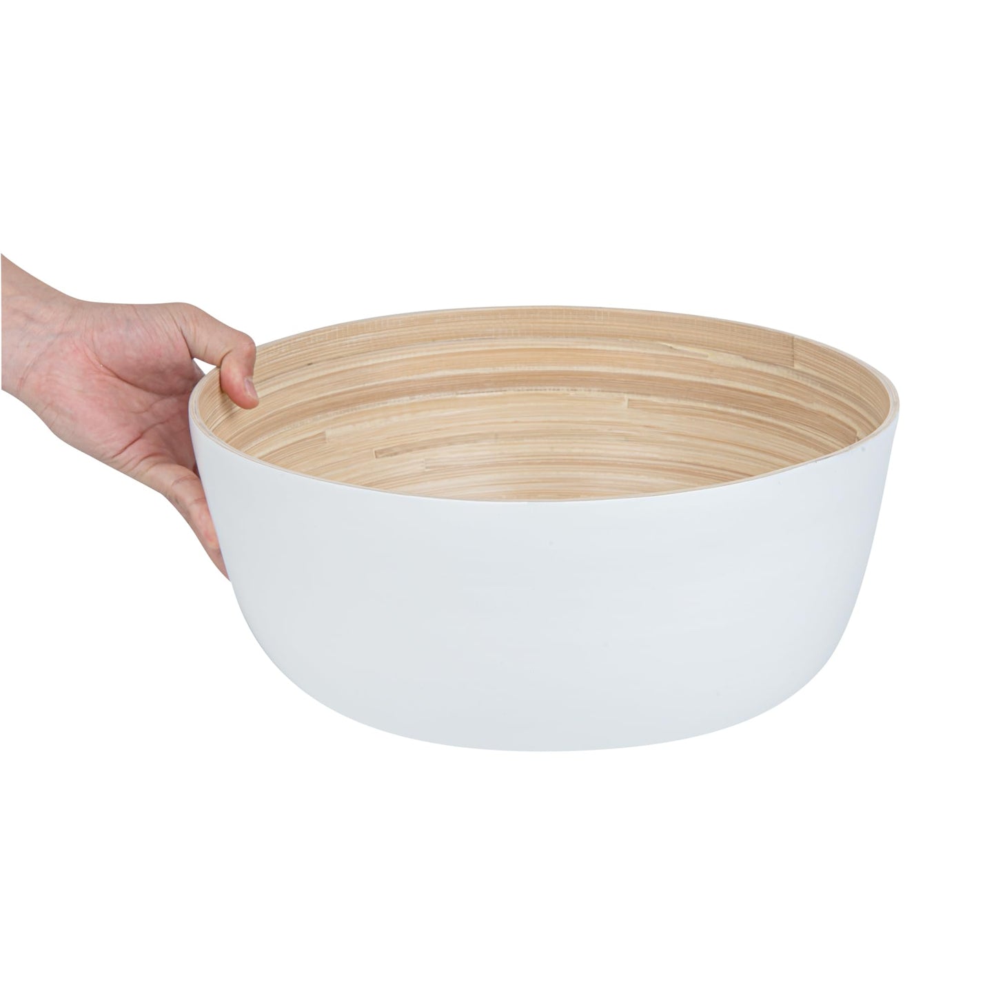Restaurantware Salad Bowl 1 Pack 50.7 oz Bamboo Serving Dish Greaseproof Freezer-Safe Bowl Handcrafted Round for Hot/Cold Foods