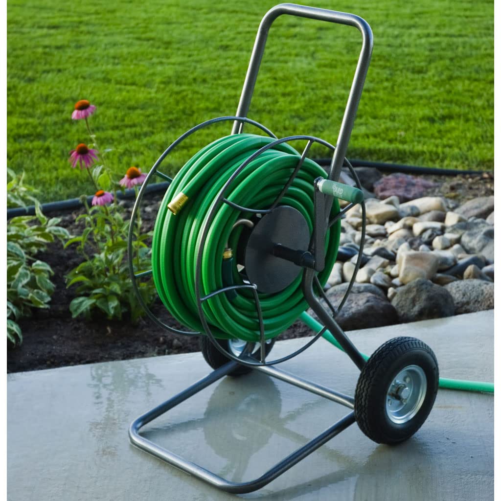 Yard Butler Ultimate Hose Management Bundle - Complete Hose Organizer Kit - Wheeled Cart, Wall Mounted Hanger, & Plant Saving Guides - Durable Powder Coated Steel - 5-Piece Set