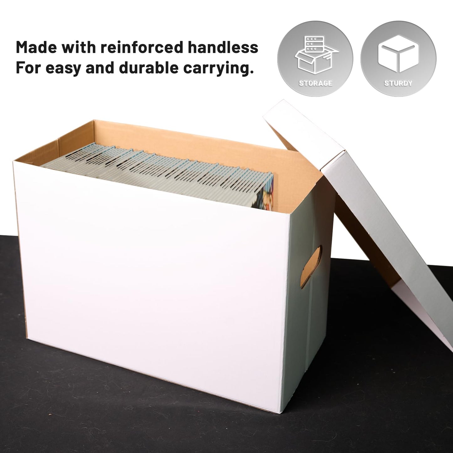 NUMINA Comic Book Boxes – 6 Pack Short Boxes | Fits 150–175 Comics | Comic Book Storage Organizer for Silver & Current Age | Durable Stackable Cardboard Box