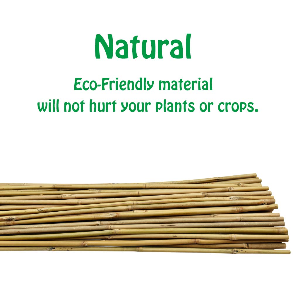 Mininfa Natural Bamboo Stakes 4 Feet, Eco-Friendly Garden Stakes, Plant Stakes Supports Climbing for Tomatoes, Trees, Beans, 25 Pack