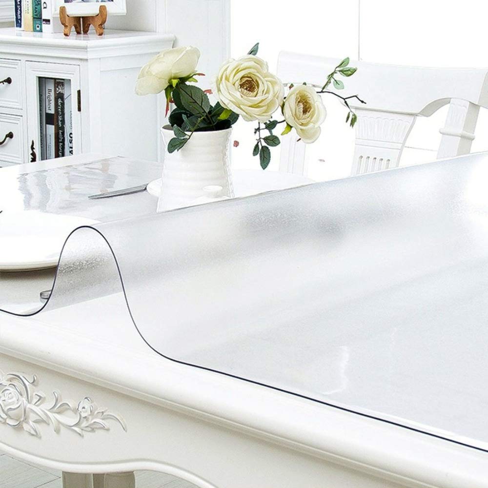 NECAUX 24 x 48 Inch 1.5mm Thick Frosted Table Protector, Rectangular Durable Oil Proof Water Resistant Crystal Soft Tabletop Cover Protector Plastic Pad for Dinning Room Coffee Writing Table