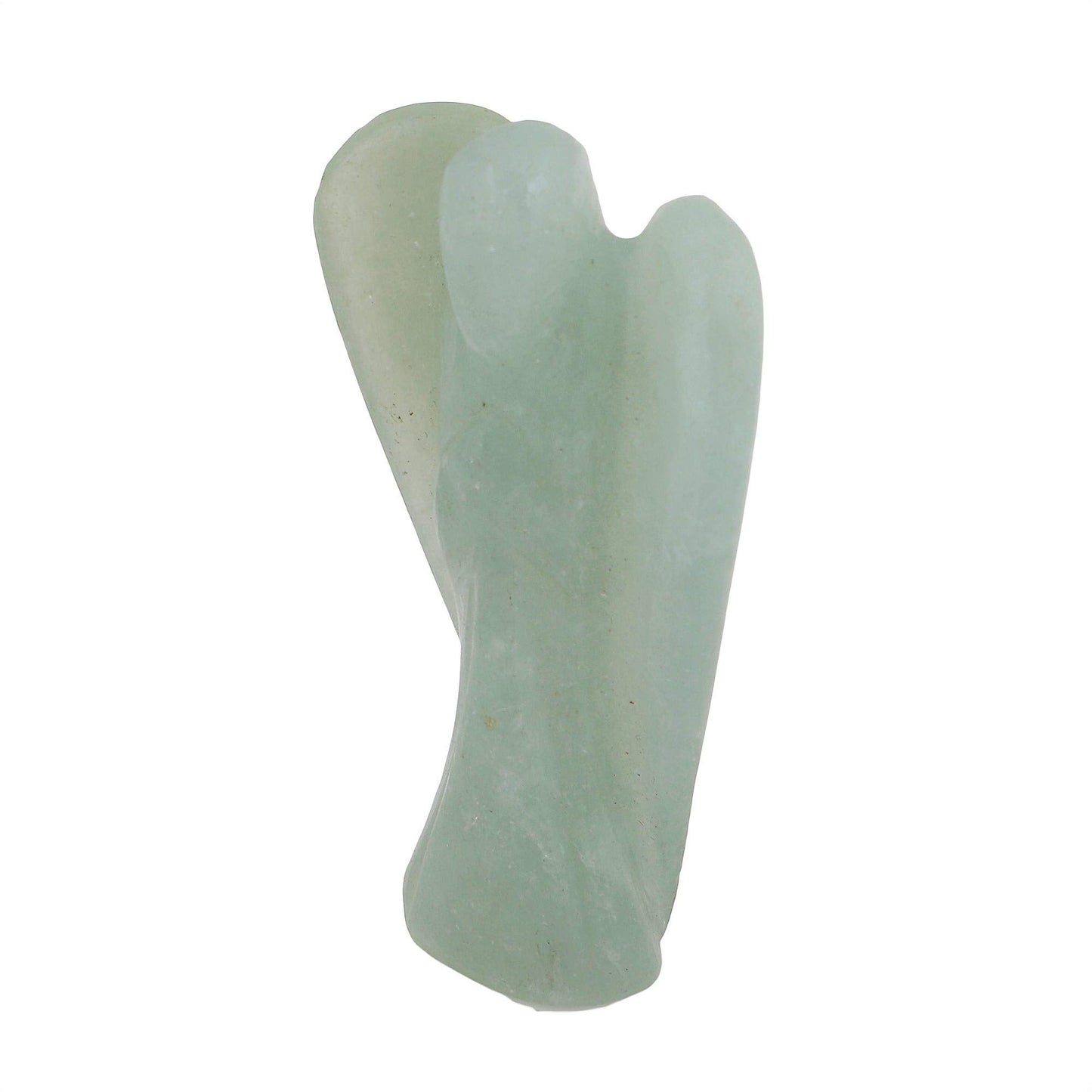Crocon Green Jade Gemstone Guardian Angel Healing Figurine, Hand Carved Pocket Angel - Crystals for Positive Energy, Handmade Mini Statue for Love, Peace & Healing, Natural Gemstone Healing Figurine