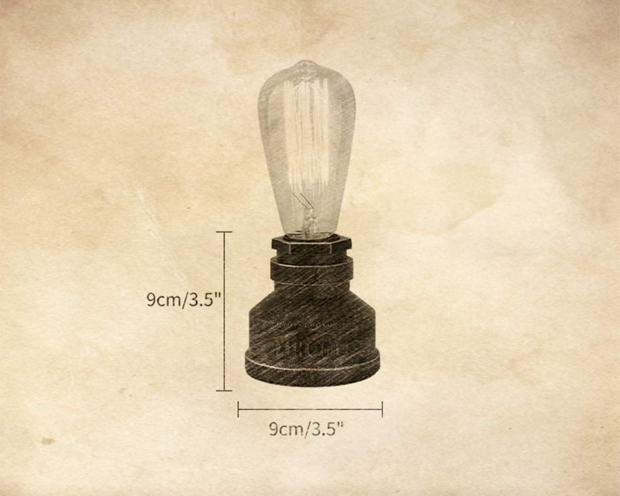 XIHOME Vintage American Village Style Desk Light Creative Table Lamp Iron Steel Water Pipe Table Night Lights,Rustic Loft Industrial Steampunk Retro Base E26 Holder Fitting Lighting Fixture LED Edison