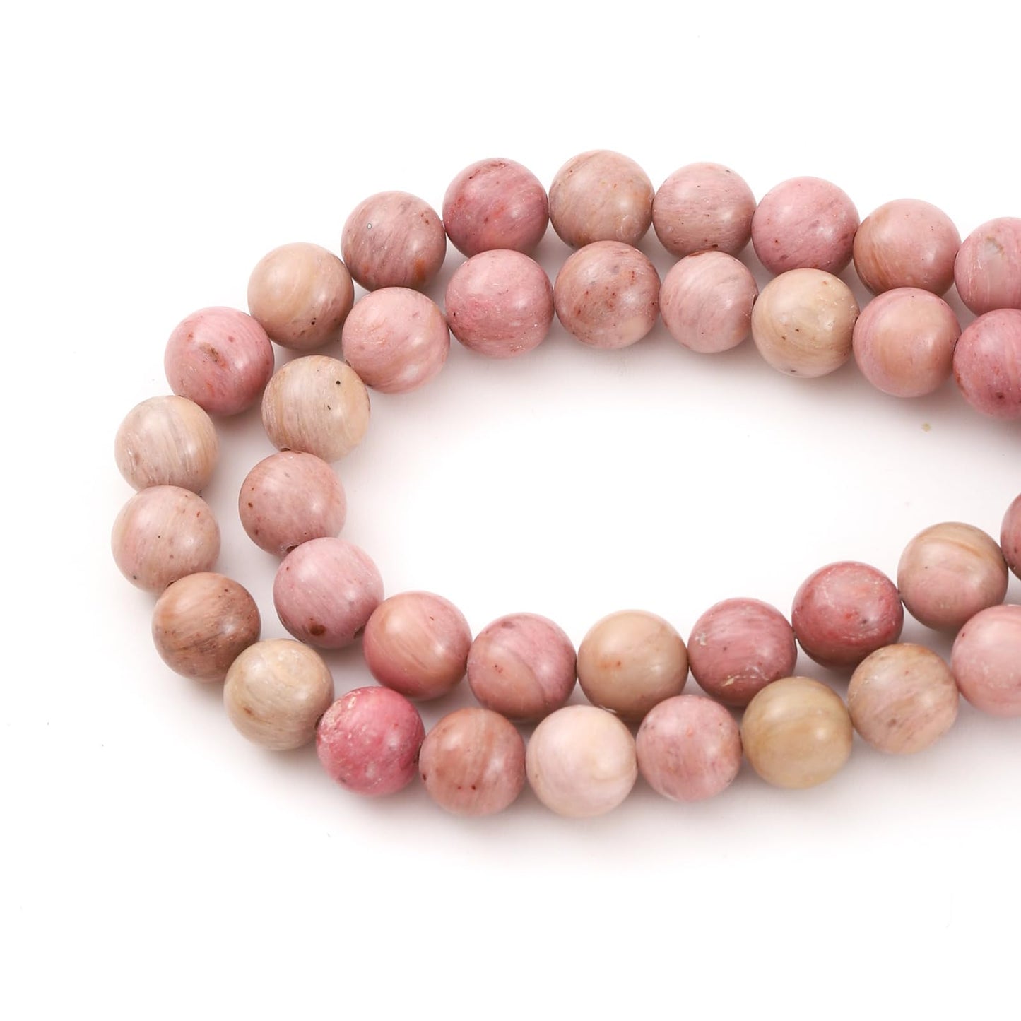 10mm 38pcs DIY Natural Rhodochrosite Stone Beads Round Healing Crystal Gemstone Loose Beads for Jewelry Making Handmade Bracelet Necklace