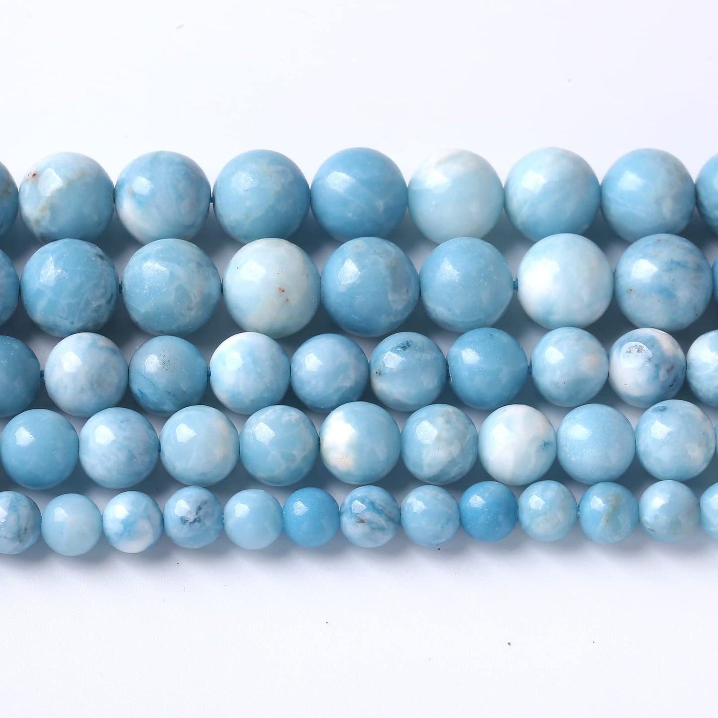 Larimar Beads 36pcs 10mm Natural Gemstone Round Loose Beads for Jewelry Making Energy Crystal Healing Power Gemstone DIY Bracelet Necklace (Blue Larimar Stone, 10mm)