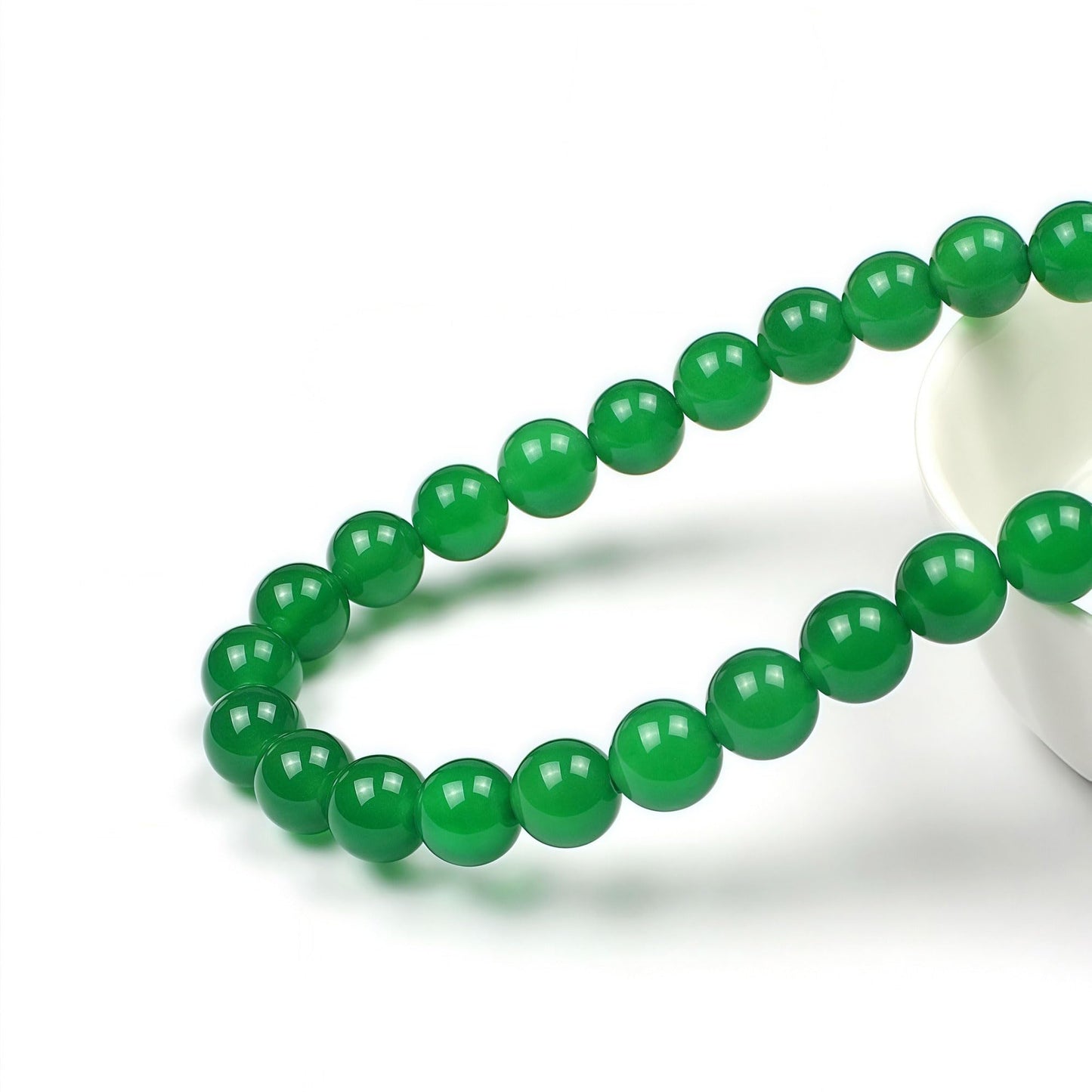 MJDCB 7A Natural Green Agate Beads Round Stone Loose Beads for Necklace Bracelet Charms Jewelry Making 15" (6mm)