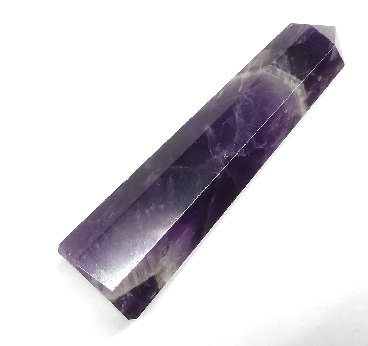 WholesaleGemShop 70 mm (3 Inch) Amethyst Gemstones Obelisk Tower Jumbo Facet Aura Rock Crystal Natural Polished Earth Wand Spirit