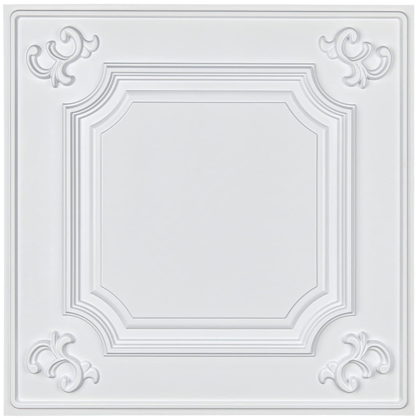 Art3d Drop Ceiling Tiles 24x24 in White (12-Pack, 48 Sq.ft), Wainscoting Panels Glue Up 2x2