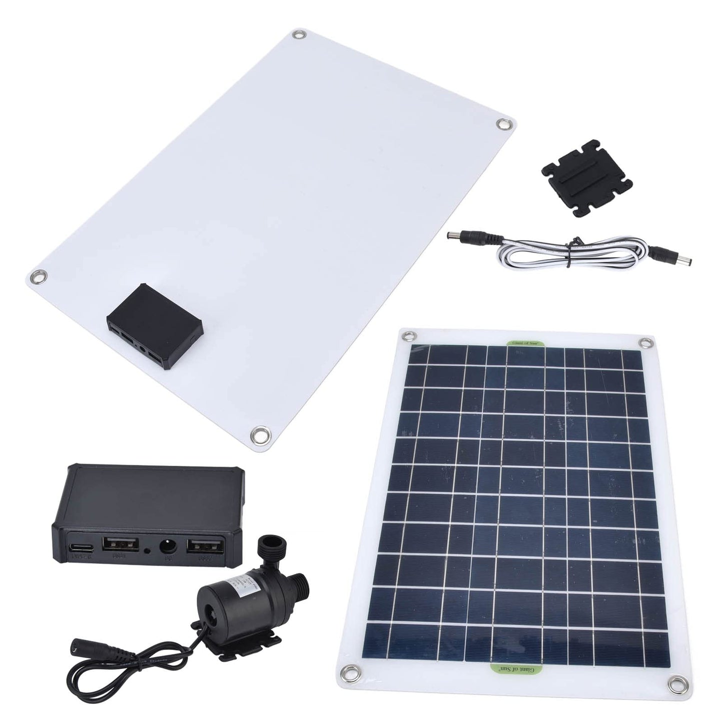 50W Solar Powered Pond Pump Kit with 800L/h Flow Rate 12V Low Noise DC Silicone Plastic for Garden Yard Fish Tank Pond Swimming Pool Outdoor and Patio