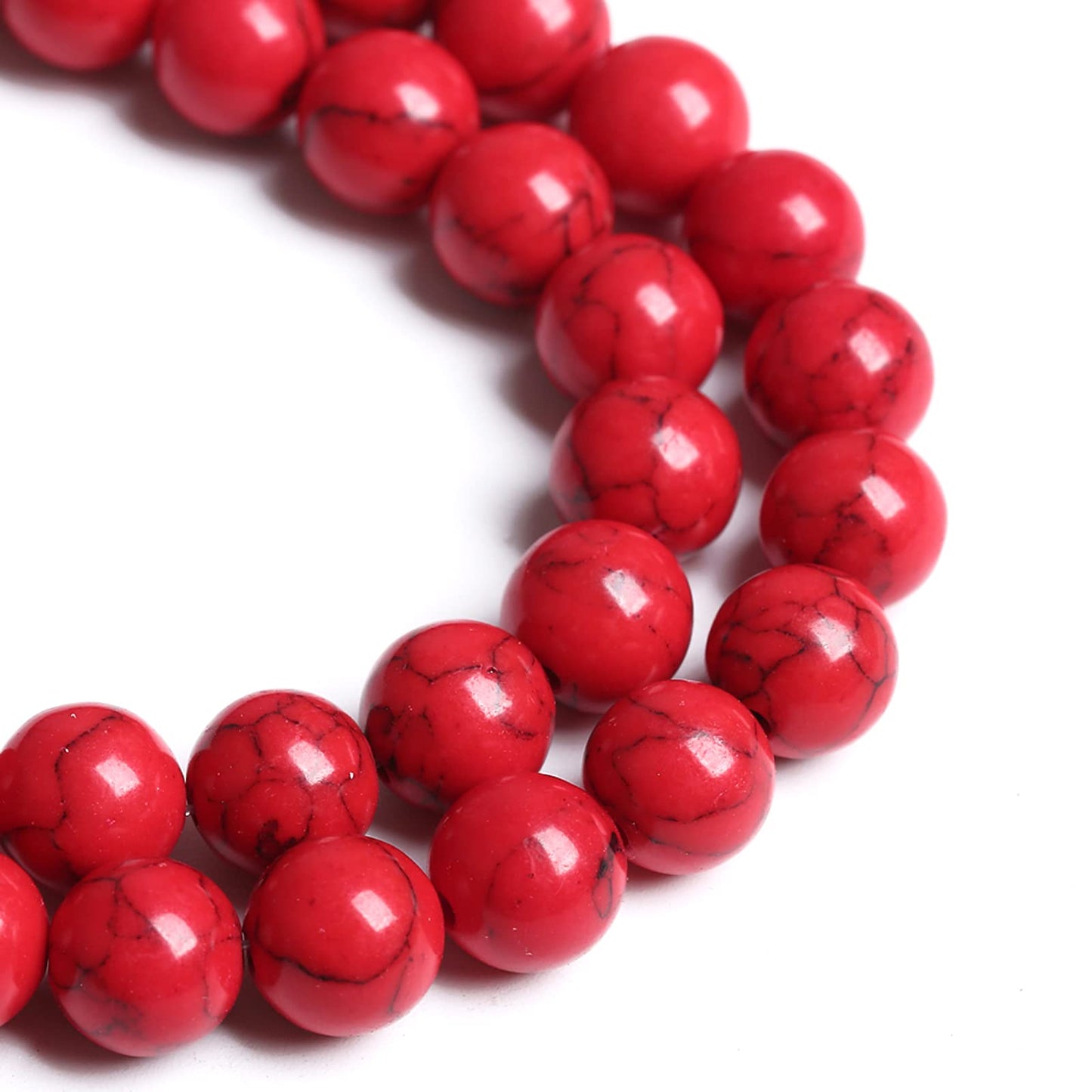 8MM 45PCS Red Turquoise Loose Beads for Jewelry Making DIY Bracelet Necklace