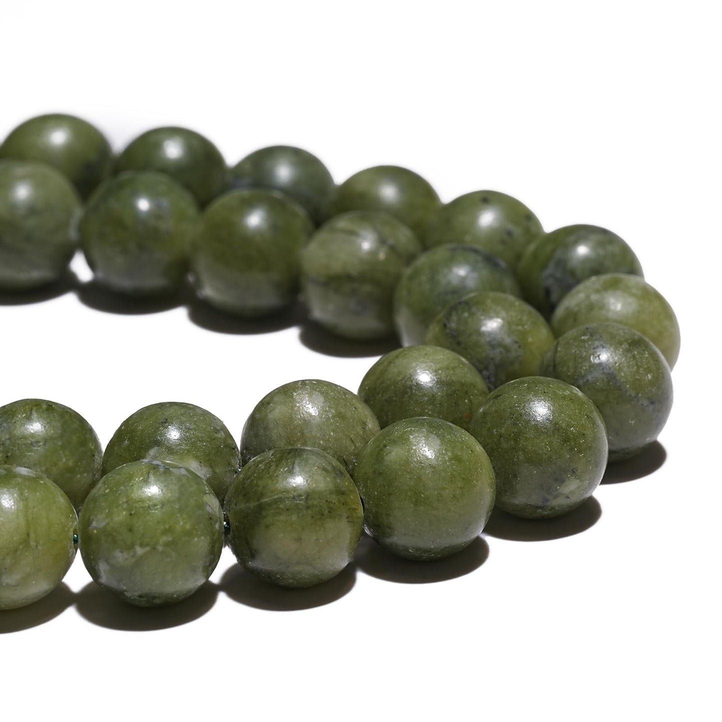 8mm Natural Taiwan Jade Gemstone Beads Polished Round Smooth Stone Beads for Bracelets Jewelry Making 15inch Loose Beads