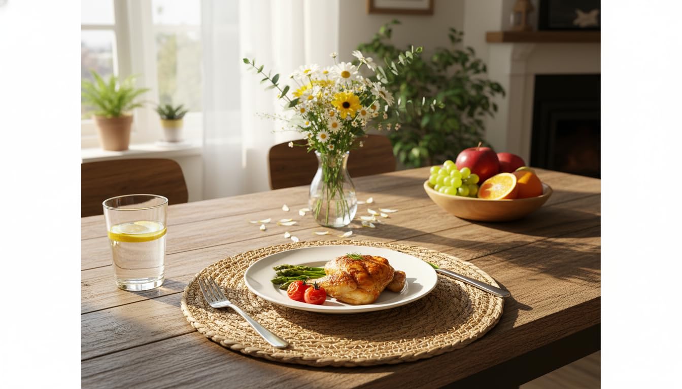 Woven Placemats Set of 6 - Round Rattan Placemats 13" - Place Mats for Dining Tables - Farmhouse Decor - Handwoven Eco-Friendly Cattail - Individuales para Mesa de Comedor