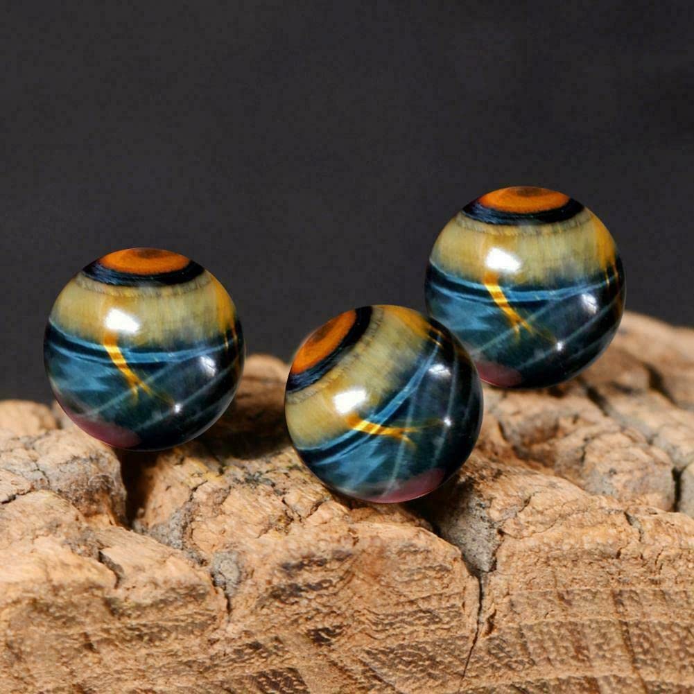 TEAMWILL 2pcs Natural Blue Tiger's Eye Jasper Quartz Sphere Crystal Ball Healing Rock Gifts