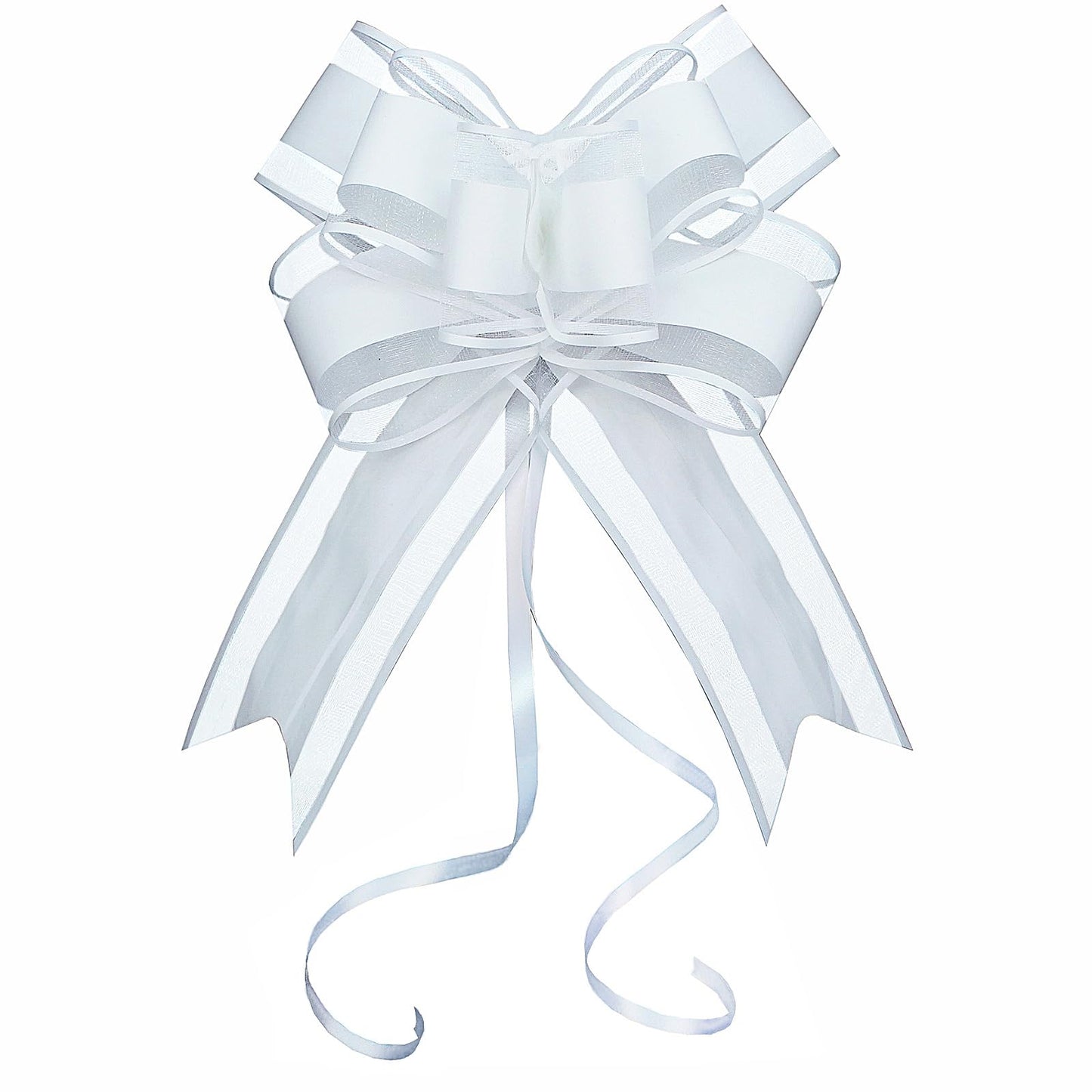 WEWILUCK White Gift Bow, Big White Pull Bows for Gift Wrapping, Wedding, Christmas, Valentine's Day, Presents, Flower Basket Decor(6 inches, 15PCS)