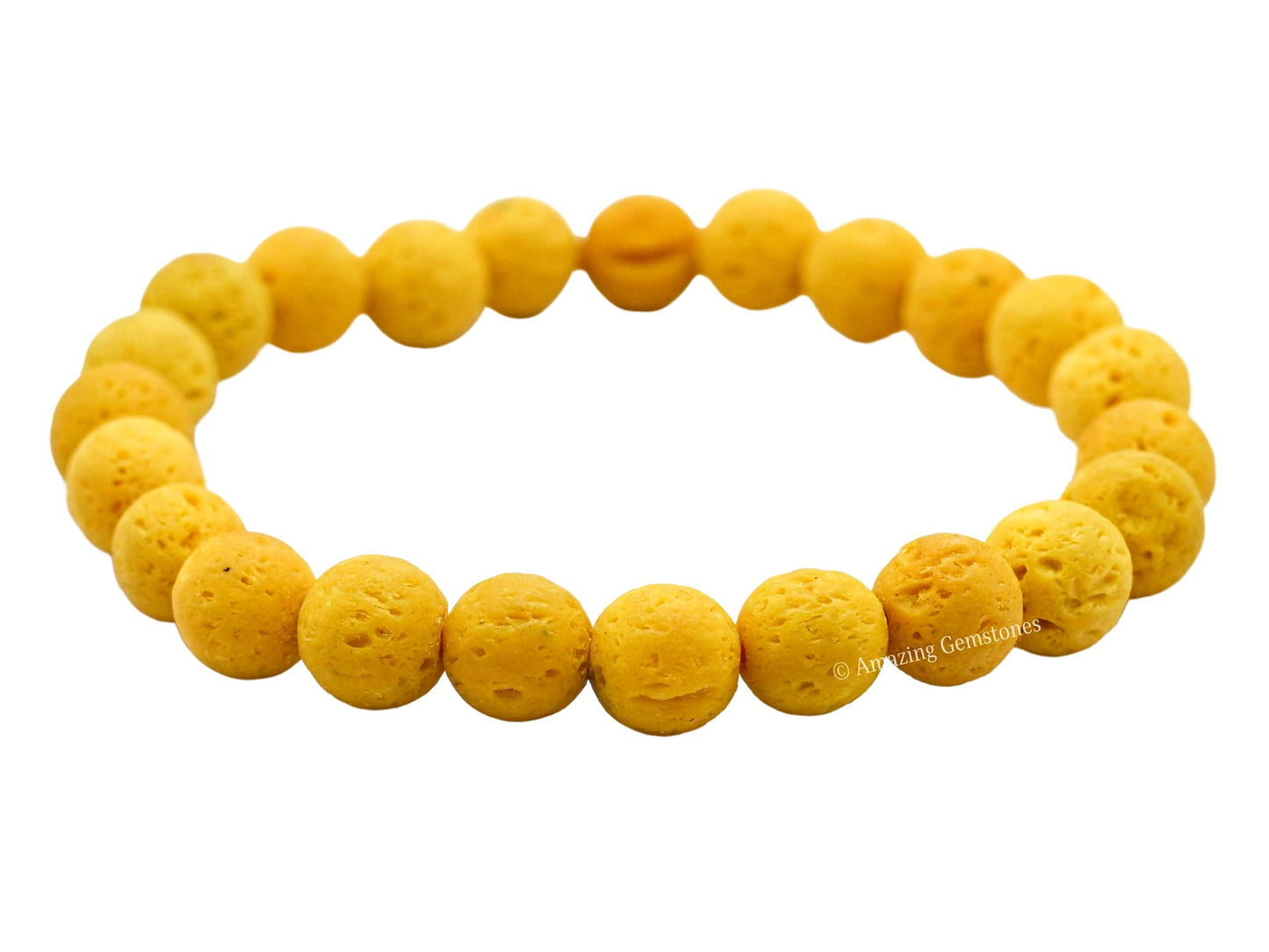 Amazing Gemstone Crystal Bracelet for Women Men's Gifts - Protection Healing Crystal Bracelet - 8mm Gemstone Beaded Stretchable Bracelet Pulseras Para Hombres Mujer Stocking Stuffers Mothers Day Gift (Yellow Lava)