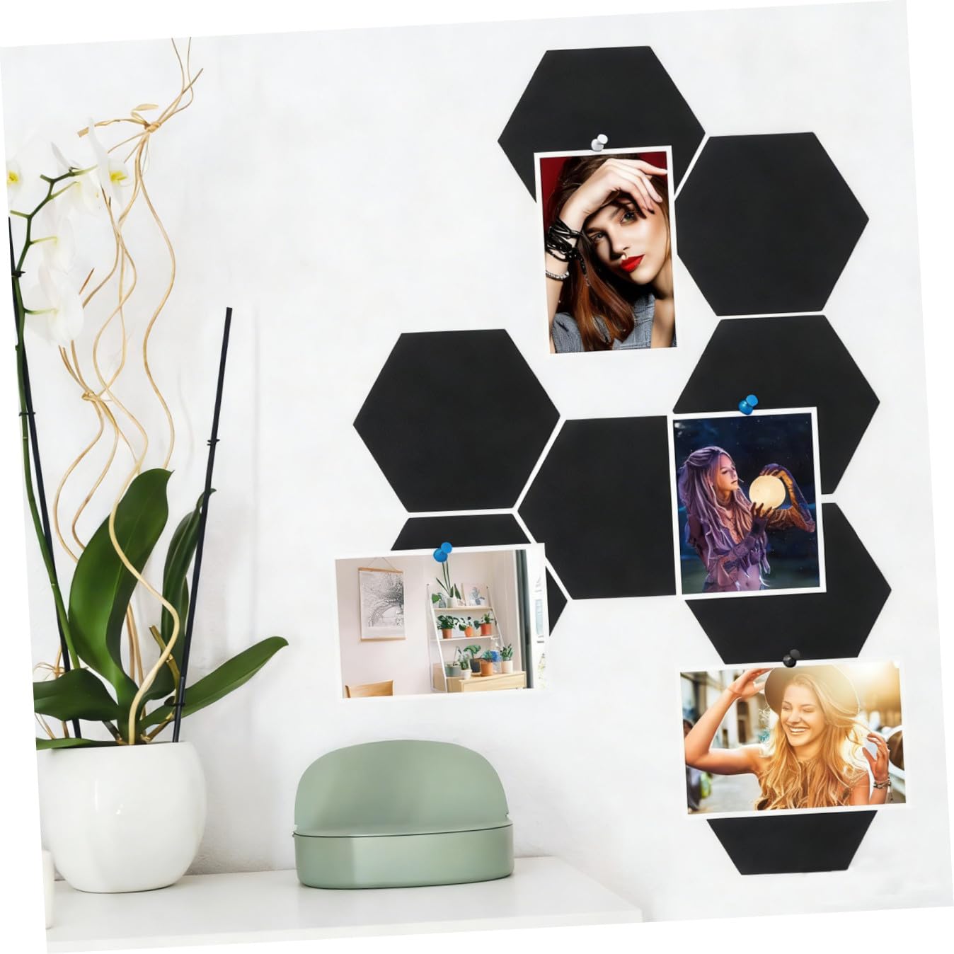 Uonlytech 10pcs Felt Message Board Wall Decor Photo Display Board Easy Install Wall Sticker for Home Decor