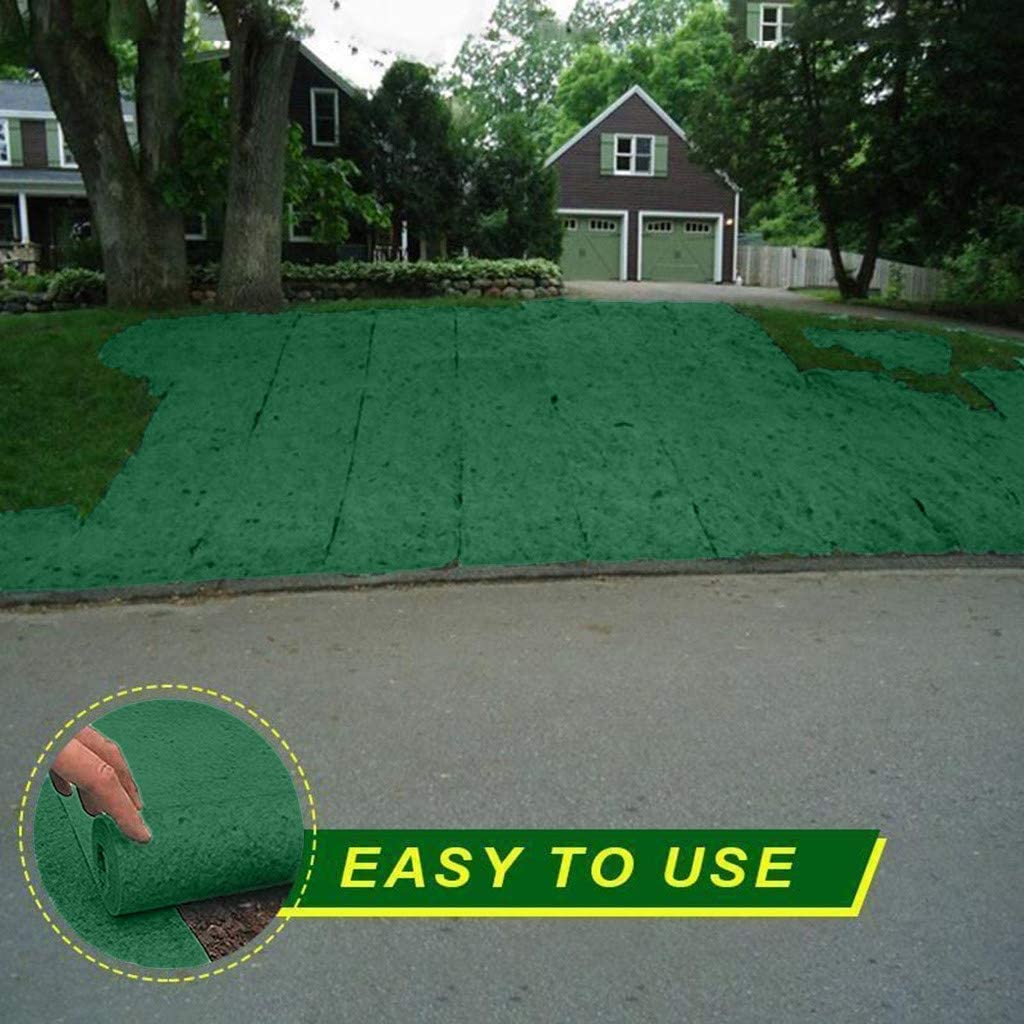 Grass Seed Mat Roll, Biodegradable Lawn Seed Mat,Backyard Plant Growing Grass Seed Germination Blanket, one-Piece Solution-just Water and Grow-not Fake or Artificial Tur, green
